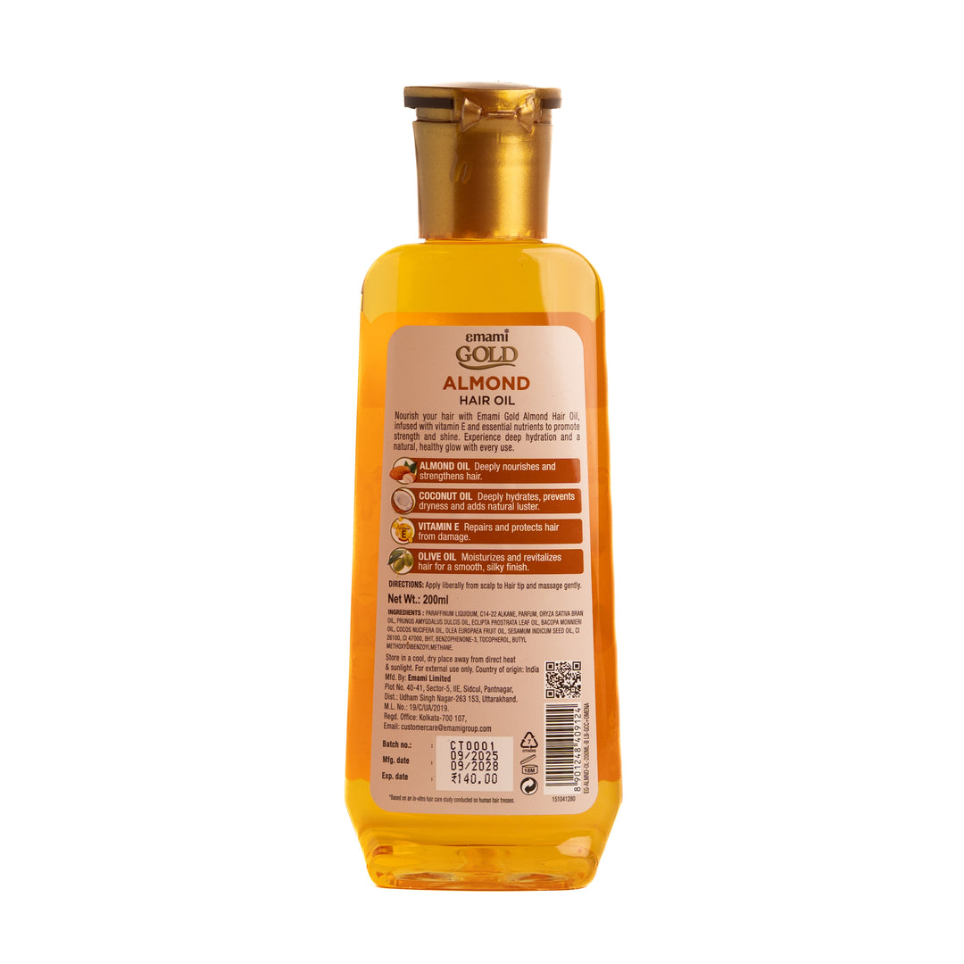 Emami 7 Oils in One Gold Almond Hair Oil - 200ml | ايمامي 7 اويلز ان ون زيت للشعر باللوز - 200 مل