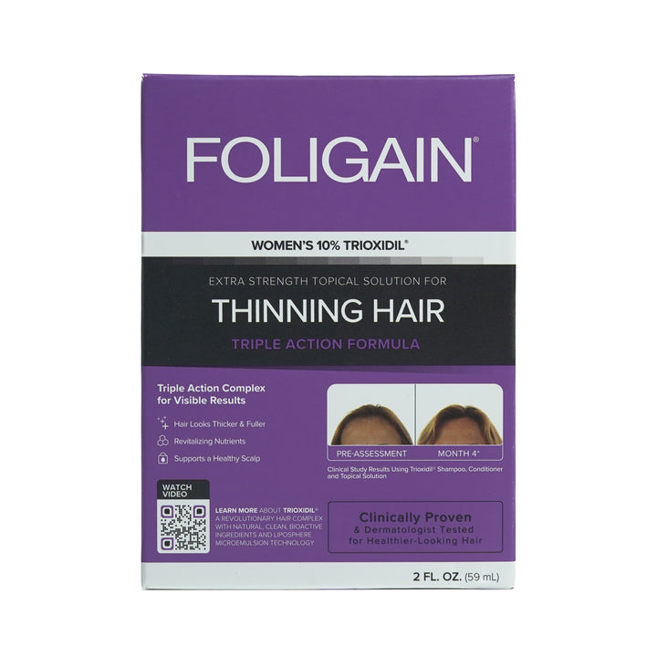 Foligain Triple Action Formula Topical Solution For Women's Thinning Hair - 59ml |  فوليجين محلول الثلاثي المفعول الموضعي لعلاج تساقط الشعر للنساء – 59 مل
