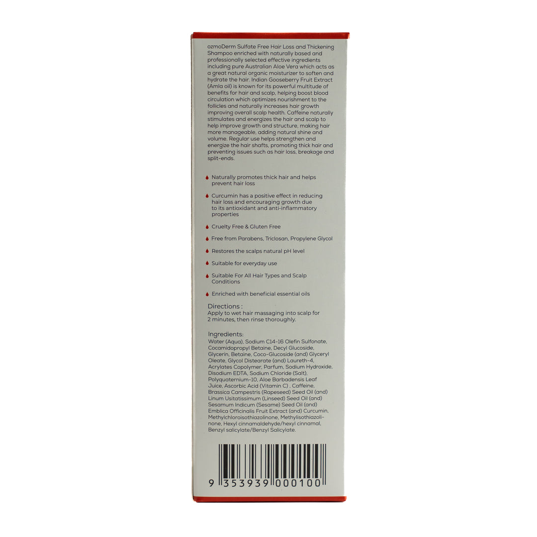 OzmoDerm Sulfate Free Hair Loss & Thickening Shampoo - 260ml | شامبو لتساقط الشعر و يعزز الكثافة - 260 مل
