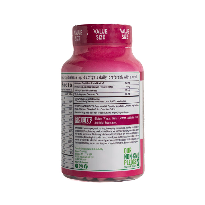 Nature's Truth Hair, Skin & Nails Vitamins 5000mcg Biotin - 250 Liquid Softgels - 250 كبسولة | نيتشرس تروث مكمل للشعر والبشرة والأظافر قوت 5000 ميكروغرام - 250 كبسولة