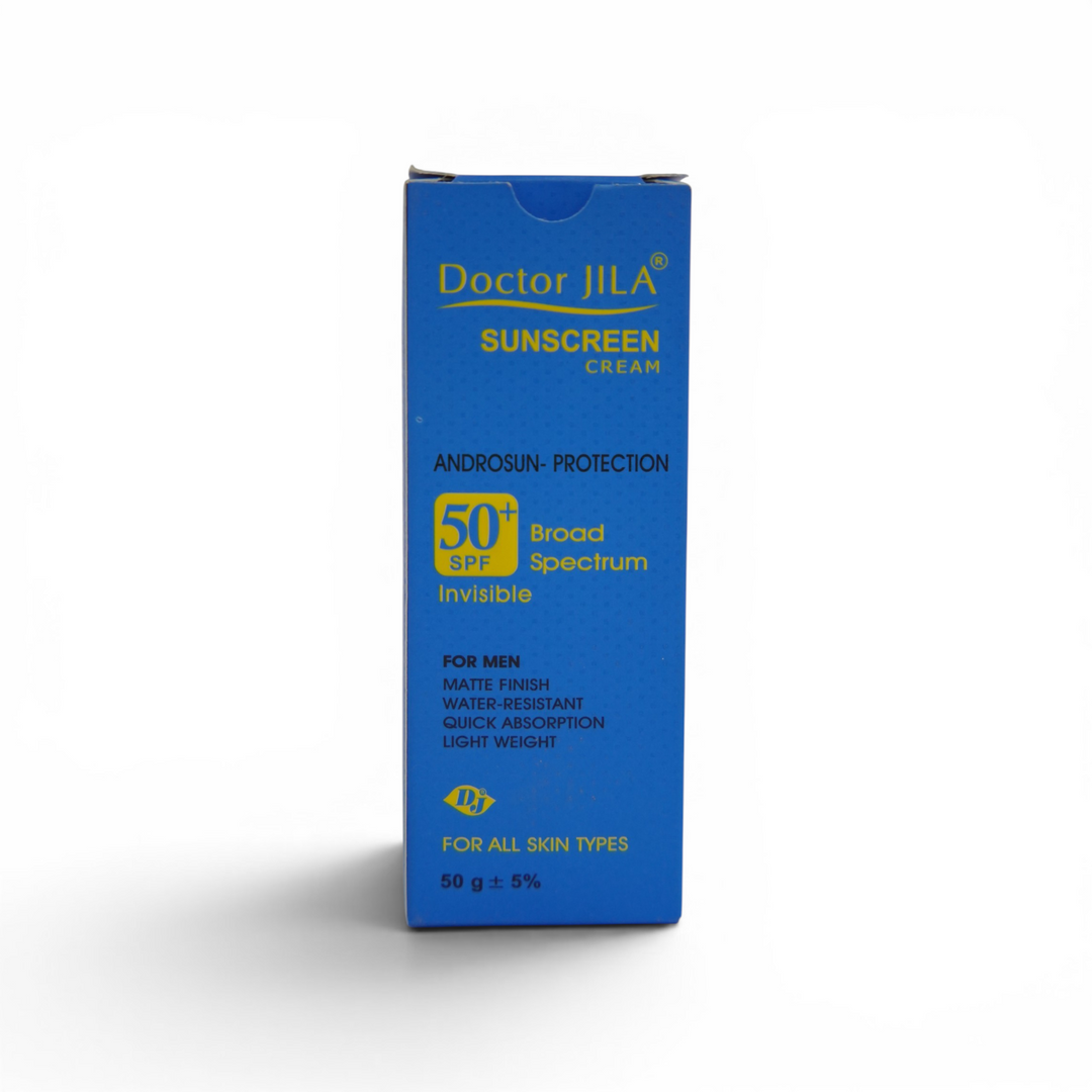 Doctor jila Androsun-Protection Sunscreen Colourless Cream SPF 50 , FOR MEN - 50g | دكتور جيلا كريم واقي شمس للرجال 50 - 50غ