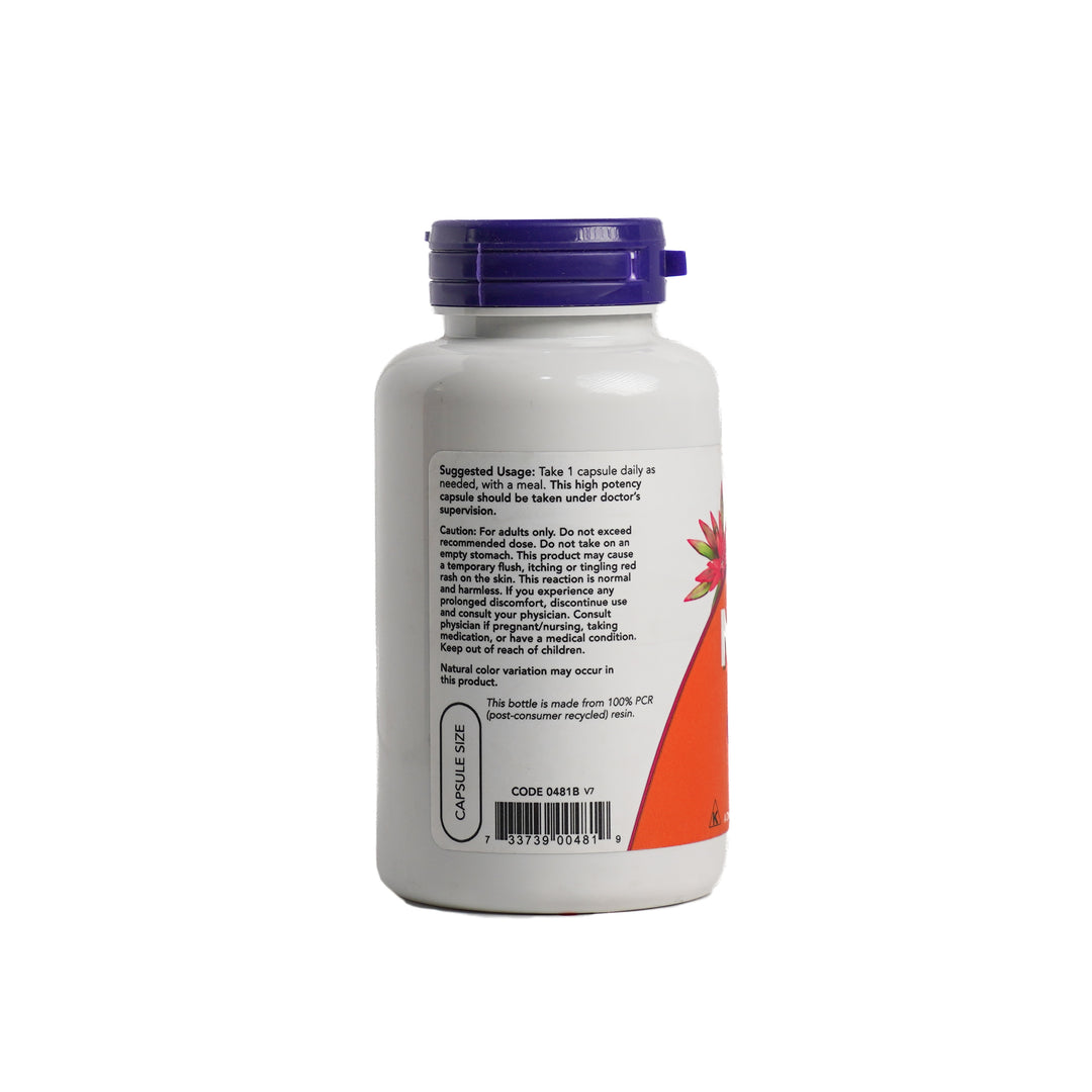 now Niacin 500mg Vitamin B3 - 100 Veg Capsules | ناو نياسين فيتامين B3 بتركيز 500 ملغ - 100 كبسولة نباتية
