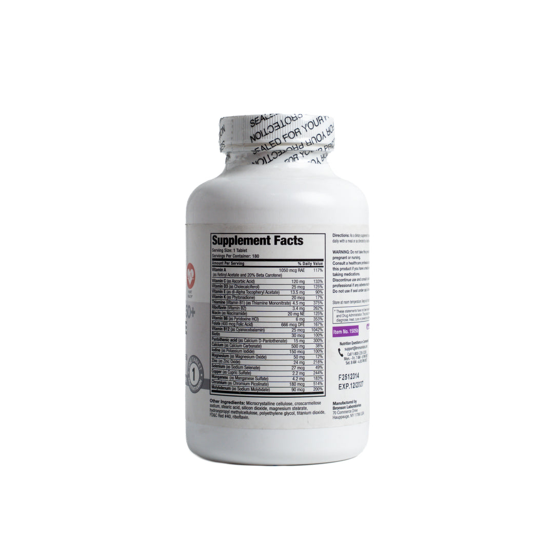 BRONSON Women's 50+ Complete - 180 Tablets | برونسون مكمل غذائي للنساء فوق 50 عاما - 180 قرص