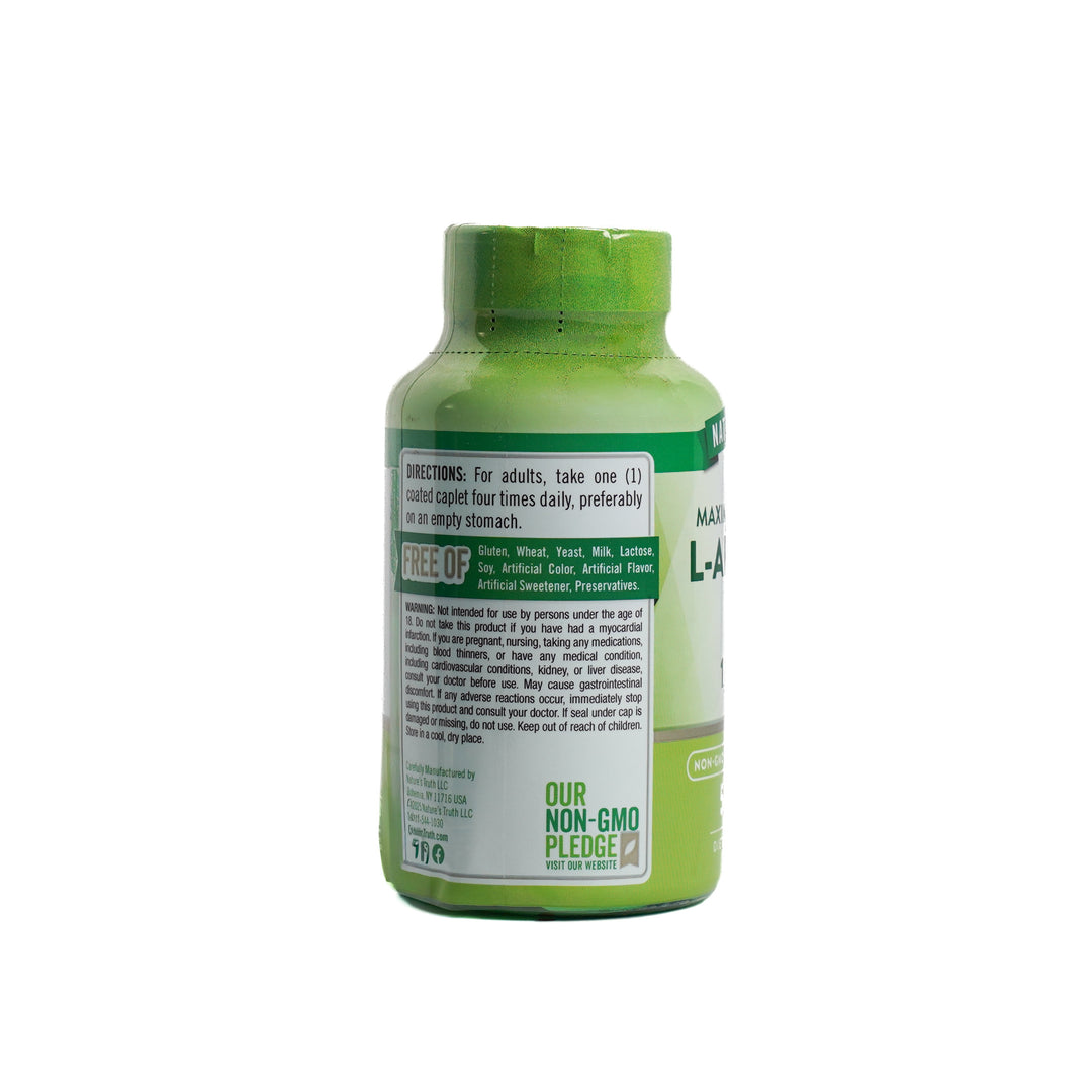 Nature's Truth L-Arginine 1,000mg - 50 Coated Caplets |  نيتشرس تروث إل-أرجينين 1000 ملغم - 50 قرصًا مغلفًا