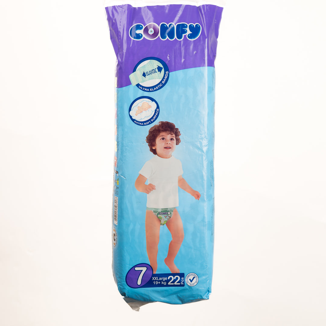 Confy XXLarge 19+ kg 22 Pcs | كونفي حفاضات للاطفال لارج +19 كغ - 22قطعة