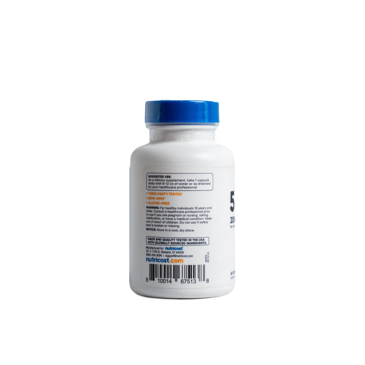 Nutricost 5-HTP 200mg - 60 Capsules | نيوتريكوست مكمل غذائي لتعزيز انتاج السيروتونين 200 مغ - 60 كبسولة