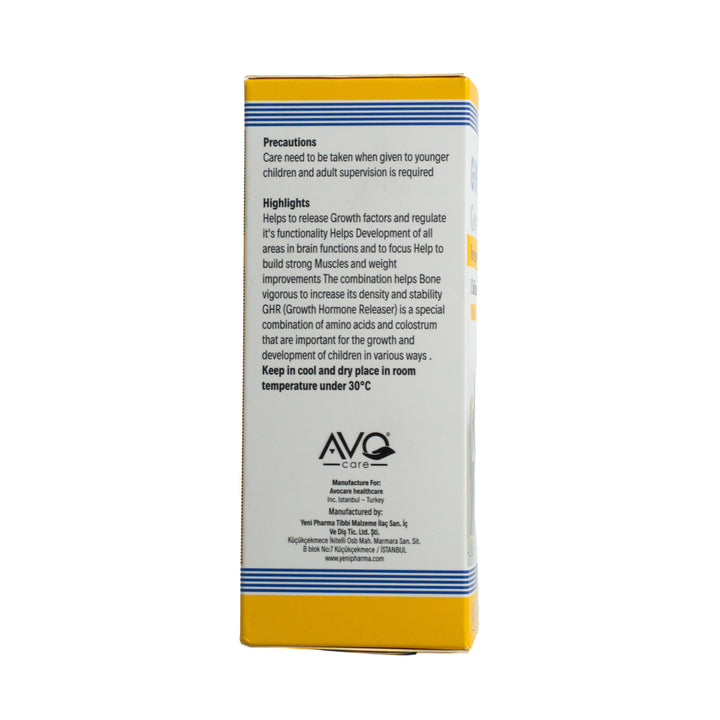 AVO Ghr Growth Up For Growing Children Syrup - 200ml | افو شراب يساهم في زيادة الطول للأطفال - 200 مل