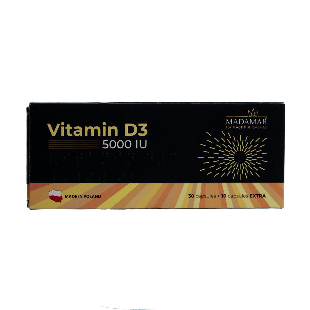 Madamar Vitamin D3 5000 IU - 40 Capsules | مادامار فيتامين د3 5000 وحدة دولية - 40 كبسولة