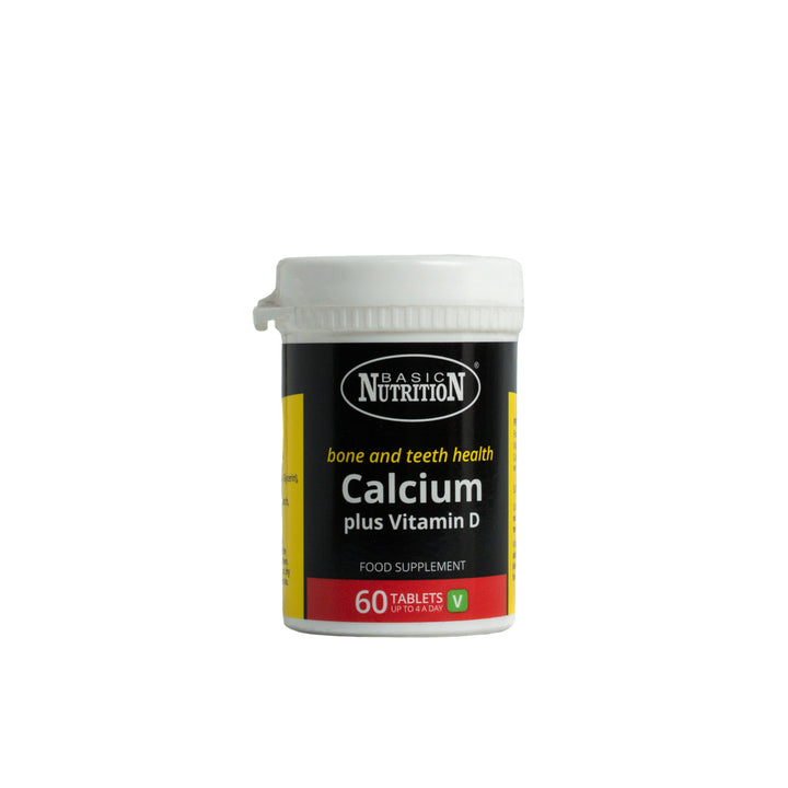 Basic Nutrition Calcium Plus Vitamin D - 60 Tablets | بيسك نيوتريشن اقراص كالسيوم مع فيتامين د - 60 قرص