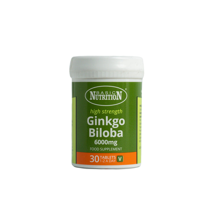 Basic Nutrition Ginkgo Biloba 6000mg - 30 Tablets | بيسك نيوتريشن جينكو بيلوبا 6000 ملغ - 30 قرص