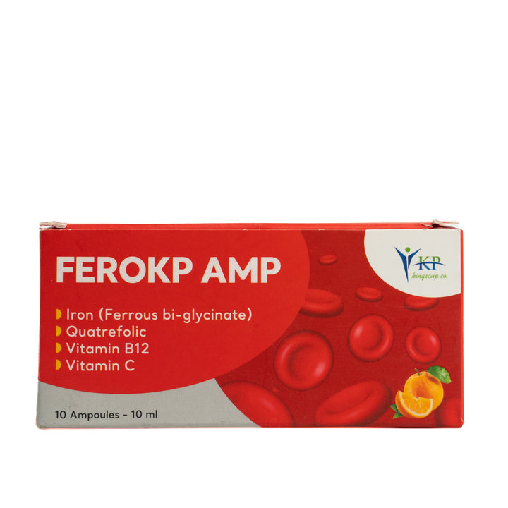 King Cup Ferokp Amp 10 Ampoules - 10 ml | كينج كب أمبولات حديد شرب 10 - 10مل