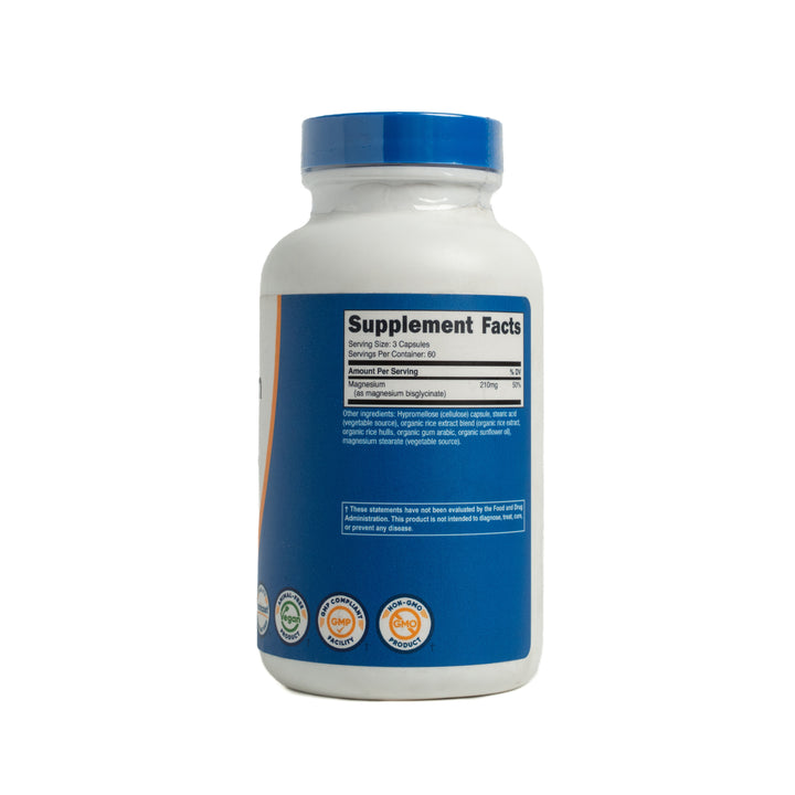 Nutricost Magnesium Glycinate 210 Mg - 180 Capsules | نيوتريكوست مكمل غذائي يحتوي على مغنيسيوم غلايسينات 210 ملغ - 180 كبسولة