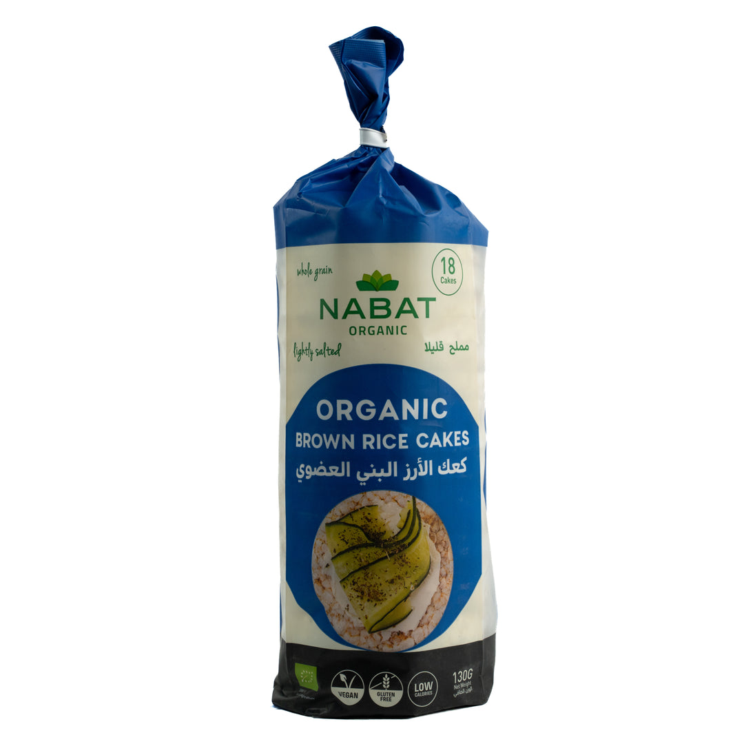 NABAT ORGANIC Brown Rice Cakes - 130g  | نبات رقائق الأرز العضوية- 130غ