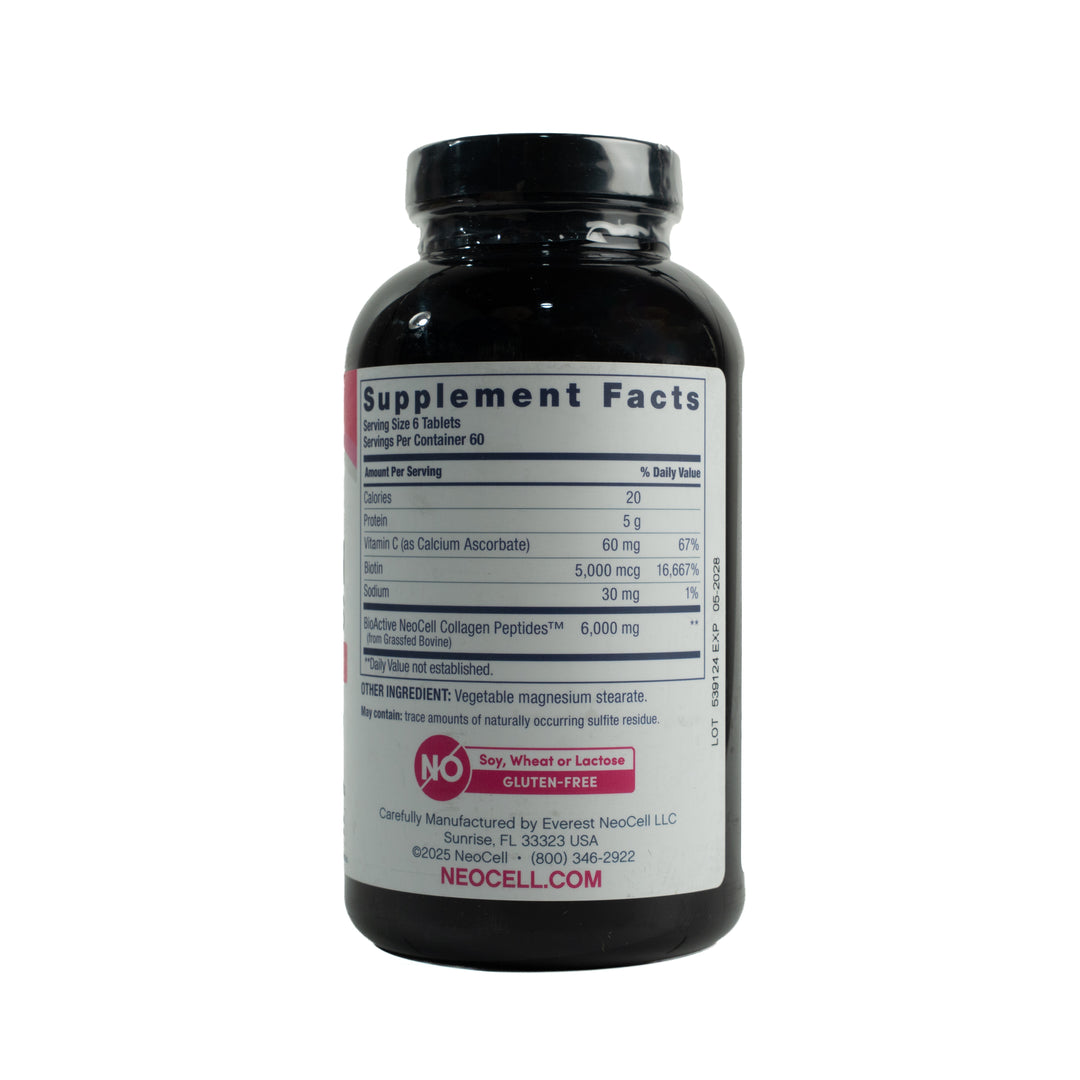 NeoCell Grassfed Collagen Peptides + Vitamin C & Biotin - 360 tablets | نيوسيل بيبتيدات الكولاجين فيتامين سي والبيوتين 6000 ملغ - 360 قرص