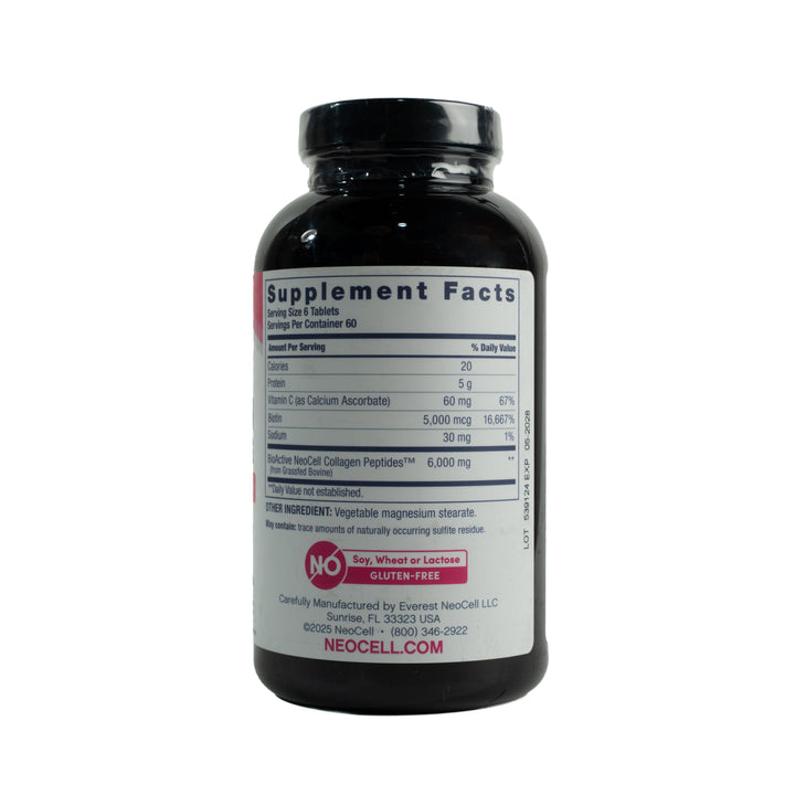 NeoCell Grassfed Collagen Peptides + Vitamin C & Biotin - 360 tablets | نيوسيل بيبتيدات الكولاجين فيتامين سي والبيوتين 6000 ملغ - 360 قرص