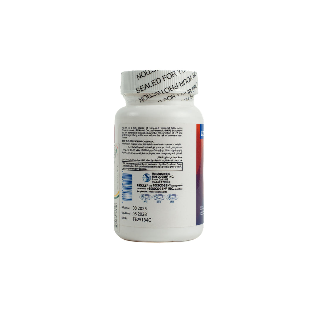LYNAE Fish Oil Omega -3 - 30 Softgel | ليناي مستخلص زيت السمك أوميغا-3 1000 ملغ - 30 سوفت جل