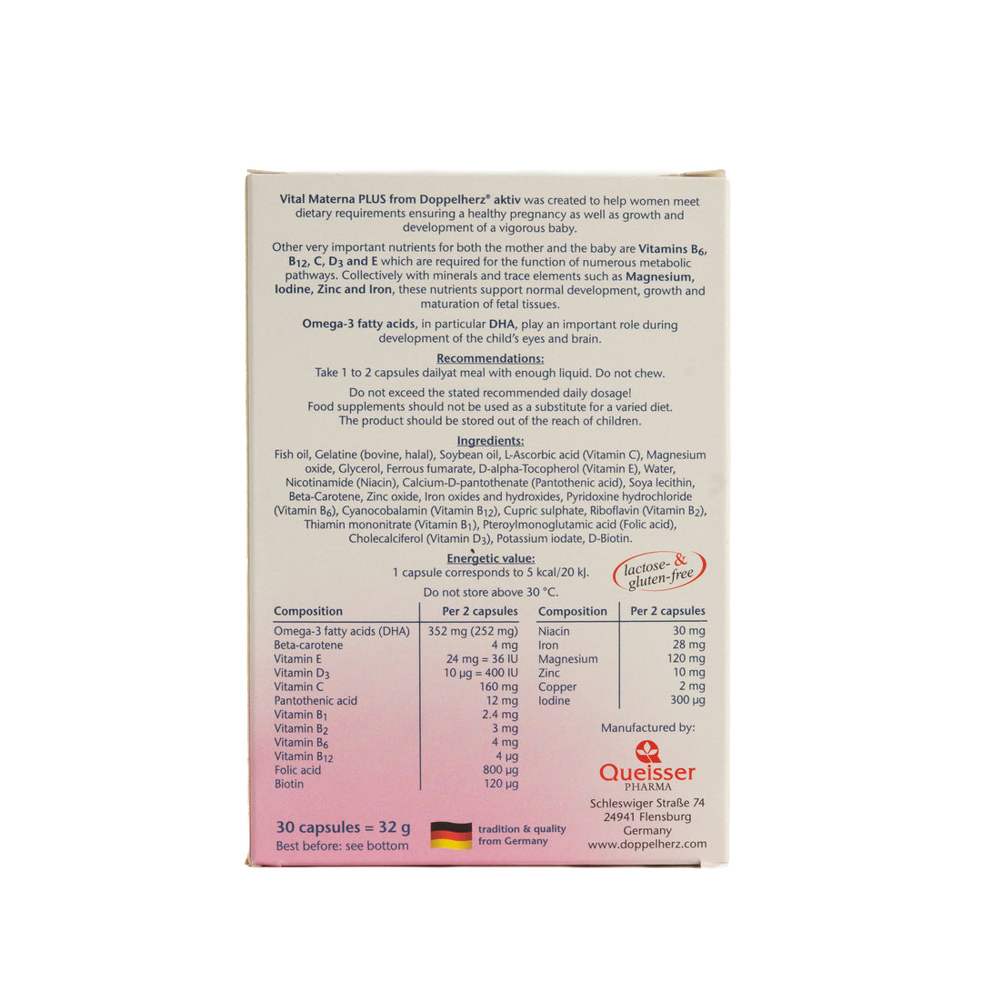 Doppel herz Aktiv Vital Materna Plus - 30 Capsules | دوبل هيرز أكتيف فيتال ماتيرنا بلس - 30 كبسولة