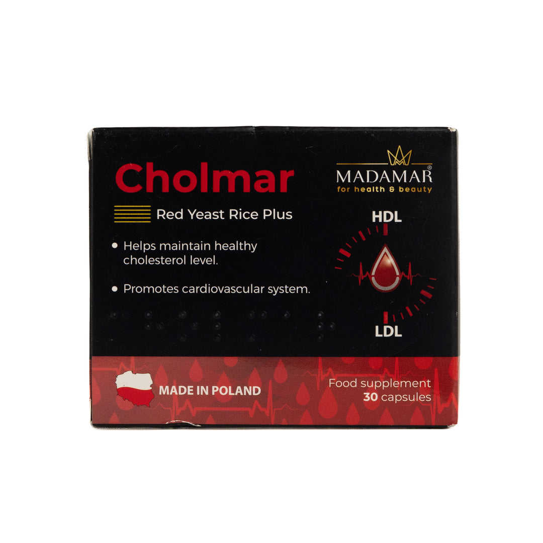 MADAMAR Cholmar Red Yeast Rice Plus - 30 Capsules | مادامار مكمل غذائي لصحة القلب - 30 كبسولة