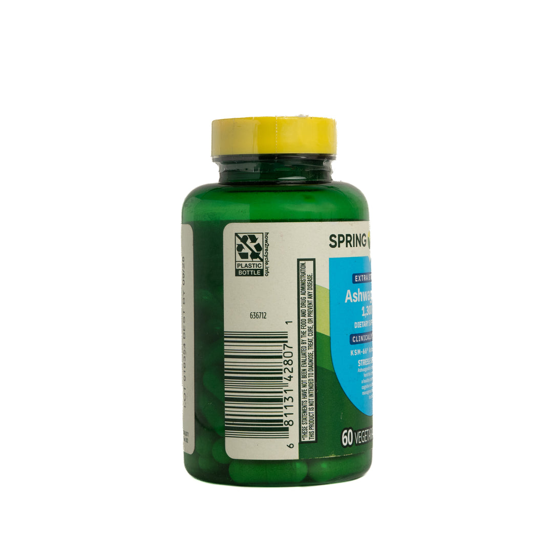 Spring Valley Extra Strength Ashwagandha 1300 mg - 60 Vegetarian Capsules | سبرينغ فالي آشواجندا 1300 ملغ