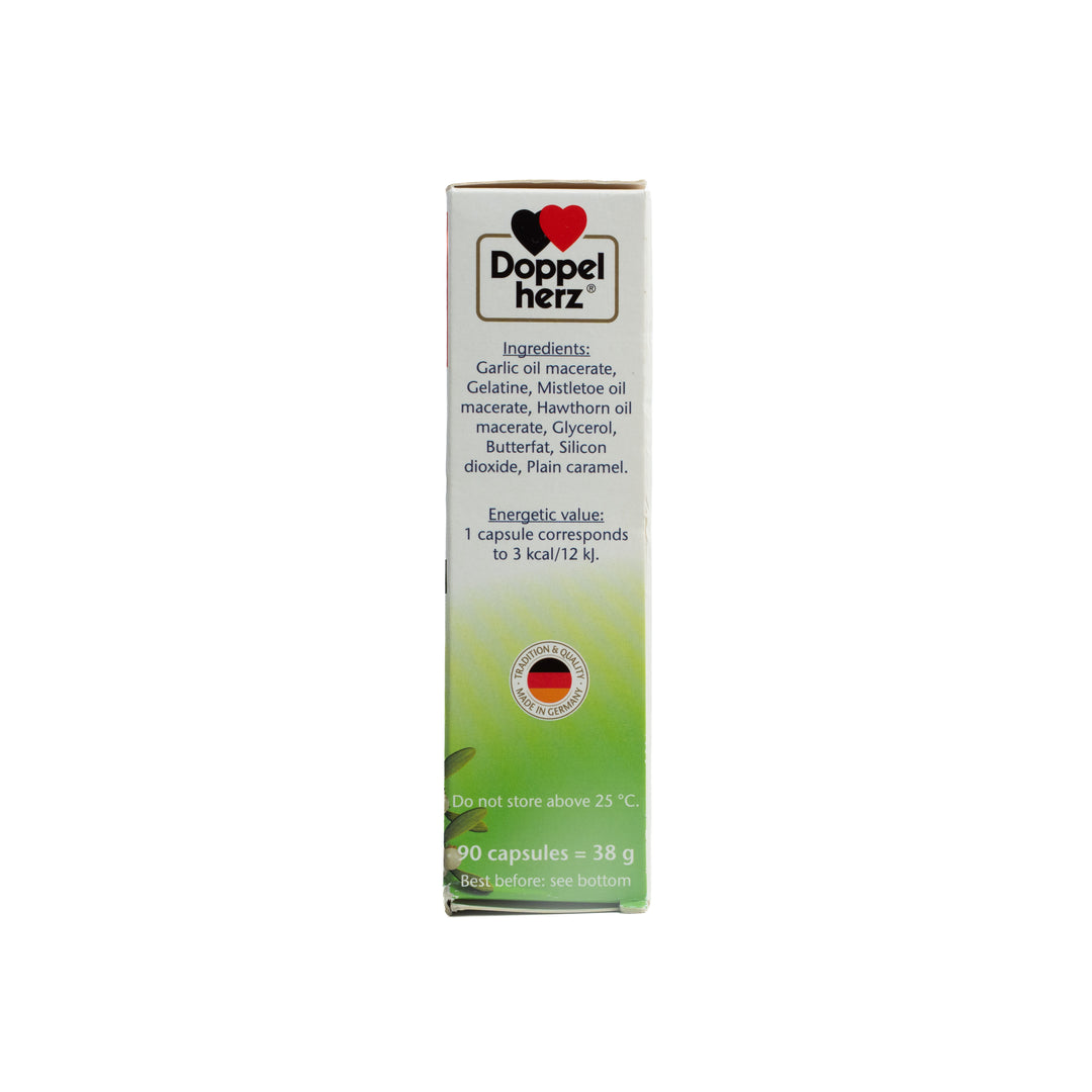Doppel herz Aktiv Garlic With Hawthorn - 90 Capsules | دوبل هيرز  أكتيف كبسولات الثوم مع الزعرور – 90 كبسولة