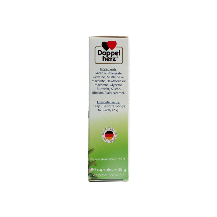 Doppel herz Aktiv Garlic With Hawthorn - 90 Capsules | دوبل هيرز  أكتيف كبسولات الثوم مع الزعرور – 90 كبسولة