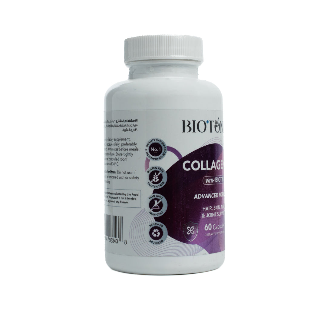 Biotonics Collagen C With Biotin Advanced Formula - 60 Capsules | بايوتونكس كبسولات كولاجين مع فيتامين سي و بايوتين - 60 كبسولة