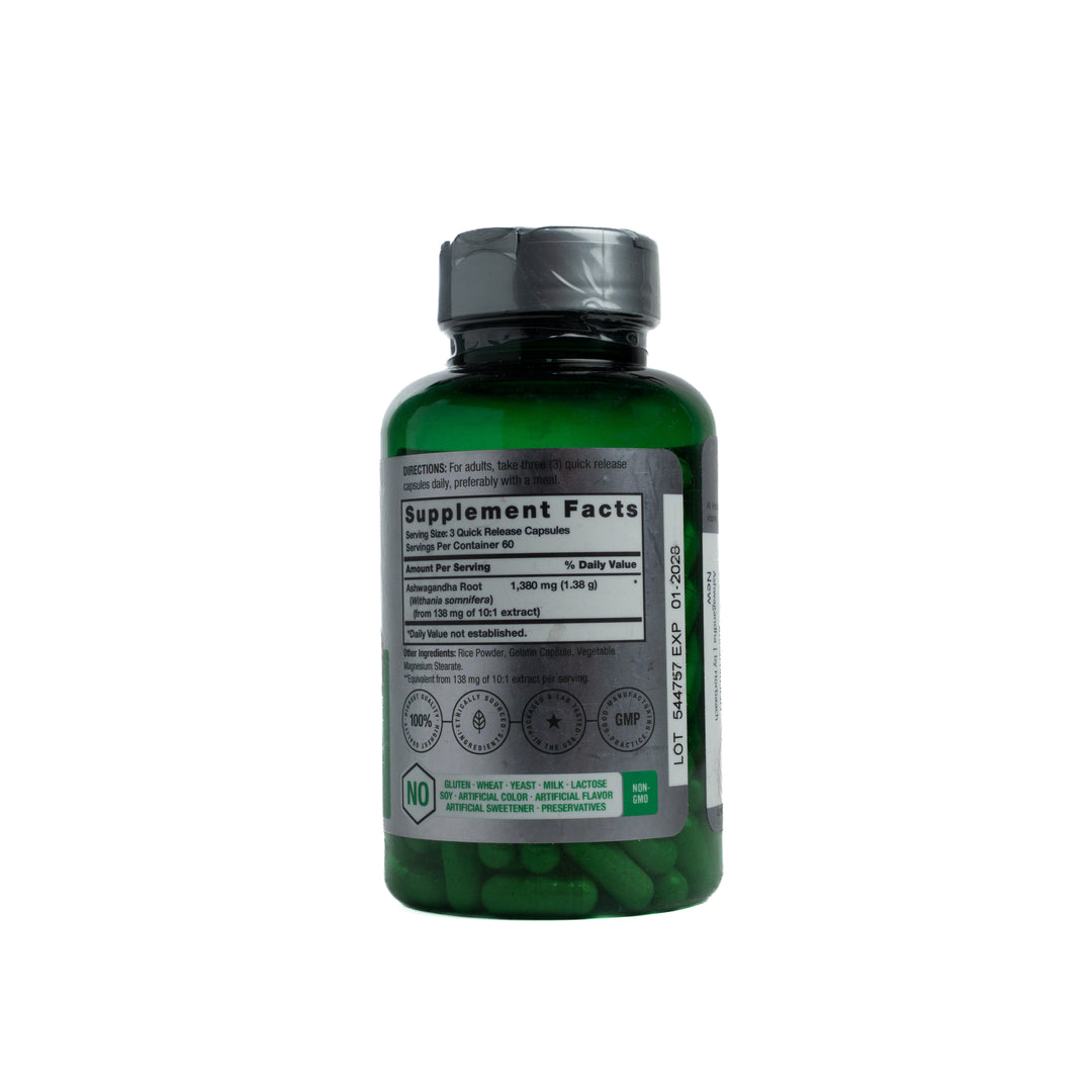 Horbäach Ashwagandha  1380mg - 180 capsulas | هورباخ مكمل بخلاصة الأشوغاندا - 180 كبسولة