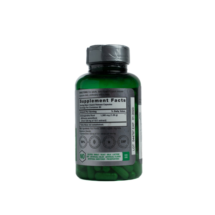 Horbäach Ashwagandha  1380mg - 180 capsulas | هورباخ مكمل بخلاصة الأشوغاندا - 180 كبسولة