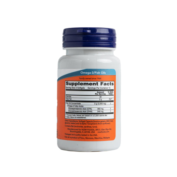 Now Omega 3 Fish Oil 1000Mg - 30 Softgel |ناو أوميغا-3 زيت السمك1000 ملغ
