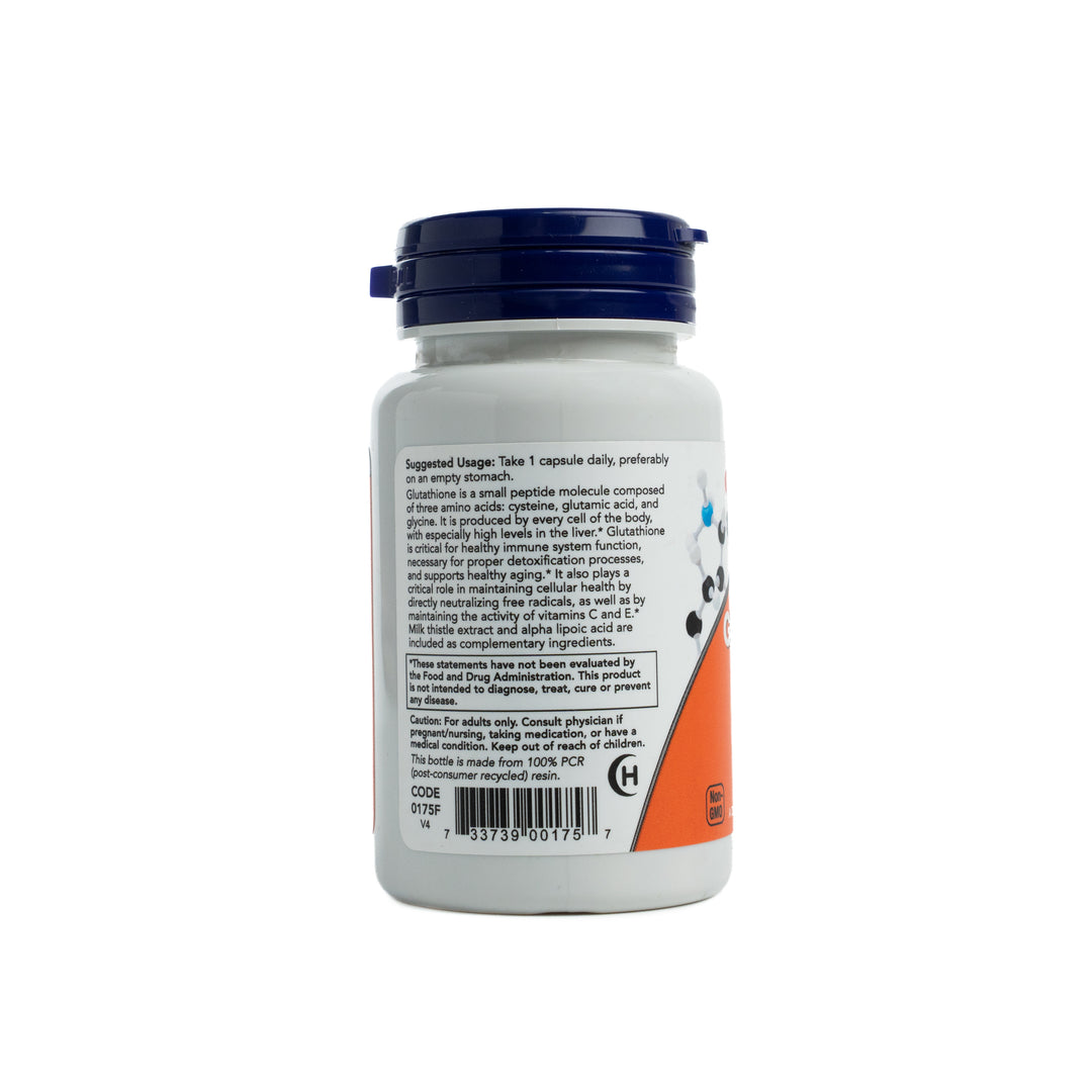 Now Glutathione 500 mg - 30 Veg Capsules | ناو كبسولات الجلوتاثيون 500 مغ - 30 كبسولة