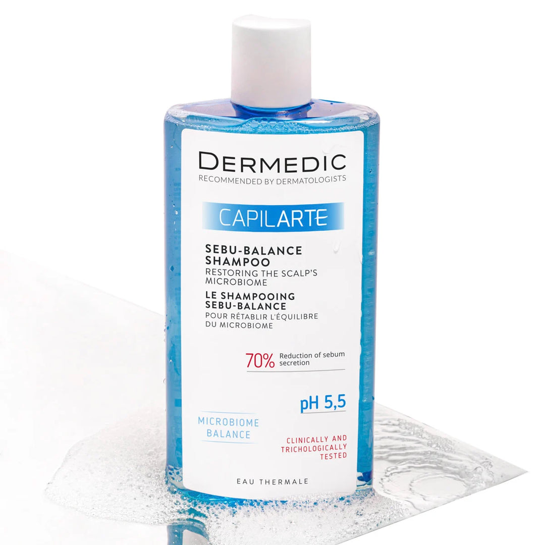 DERMEDIC Sebu-Balance Shampoo restoring the scalp microbiome - 300ml | ديرمديك شامبو معالج للفروة الدهنية ومضاد للتساقط -300  مل