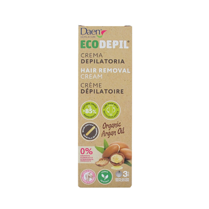 Daen Ecodepil Argan hair removal cream 100ml cardboard box with argan oil graphics