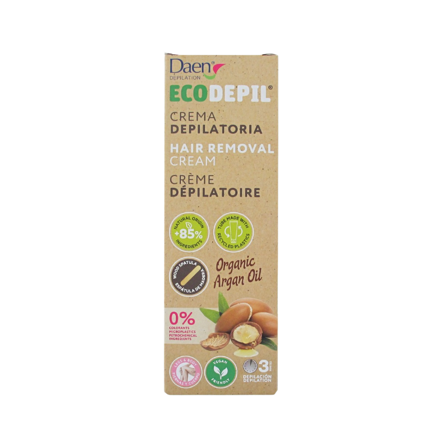 Daen Ecodepil Argan hair removal cream 100ml cardboard box with argan oil graphics