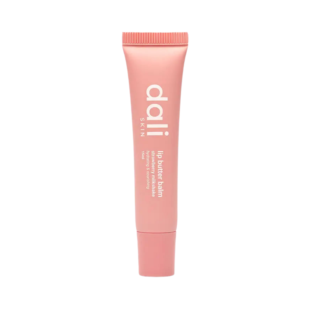 dali Lip Butter Balm, pink tube, labeled with "dali" and "lip butter balm", 20ml.
