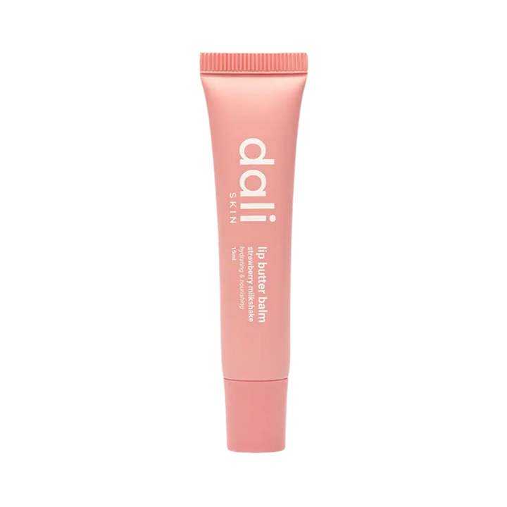 dali Lip Butter Balm, pink tube, labeled with "dali" and "lip butter balm", 20ml.
