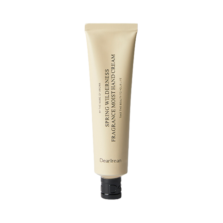 DearIrean Spring Wilderness Fragrance Moist Hand Cream, in a beige tube with black cap, 100ml.
