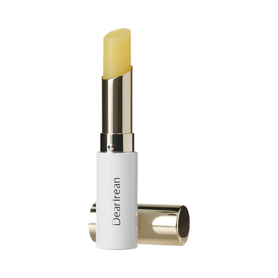 Dearreian Lip Balm, white tube with gold accents, yellow balm stick for lip care and hydration.
