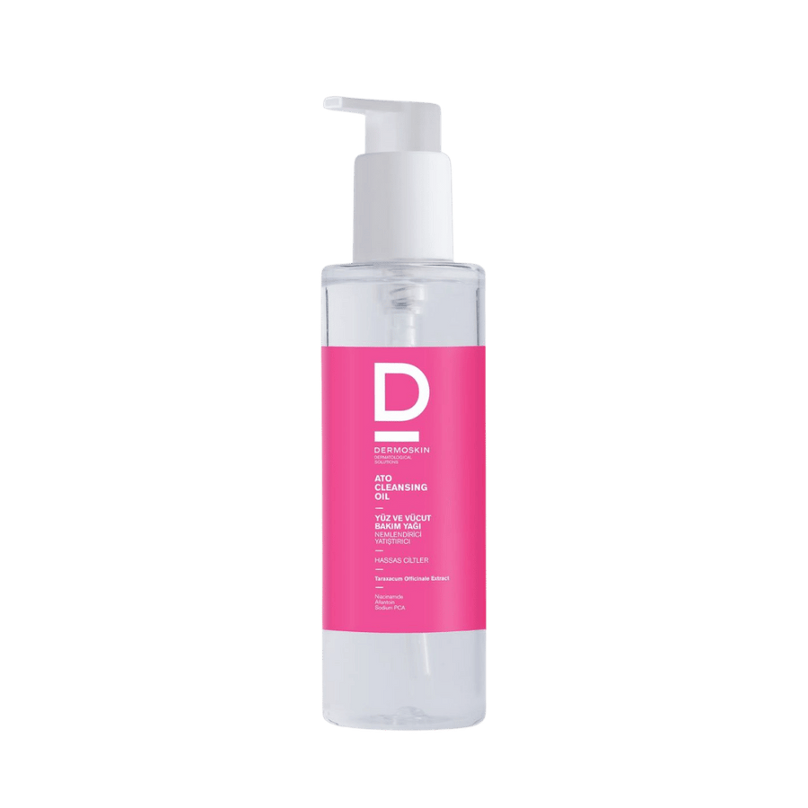 Dermoskin Ato Cleansing Oil 200ml cleanser bottle for dry sensitive skin.