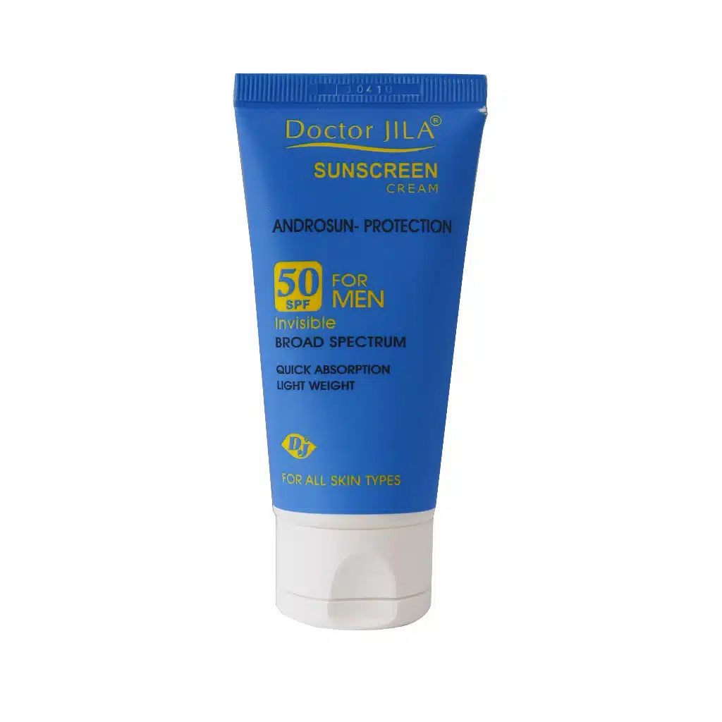 Doctor jila Androsun-Protection Sunscreen Colourless Cream SPF 50 , FOR MEN - 50g | دكتور جيلا كريم واقي شمس للرجال 50 - 50غ