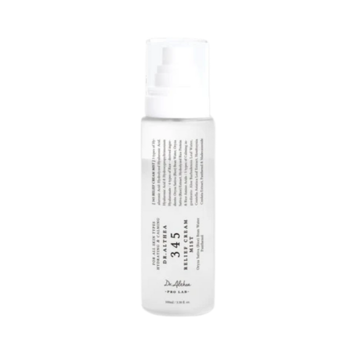 Dr. Althea 345 Relief Cream Mist facial mist bottle 100ml white bottle pump dispenser clear cap
