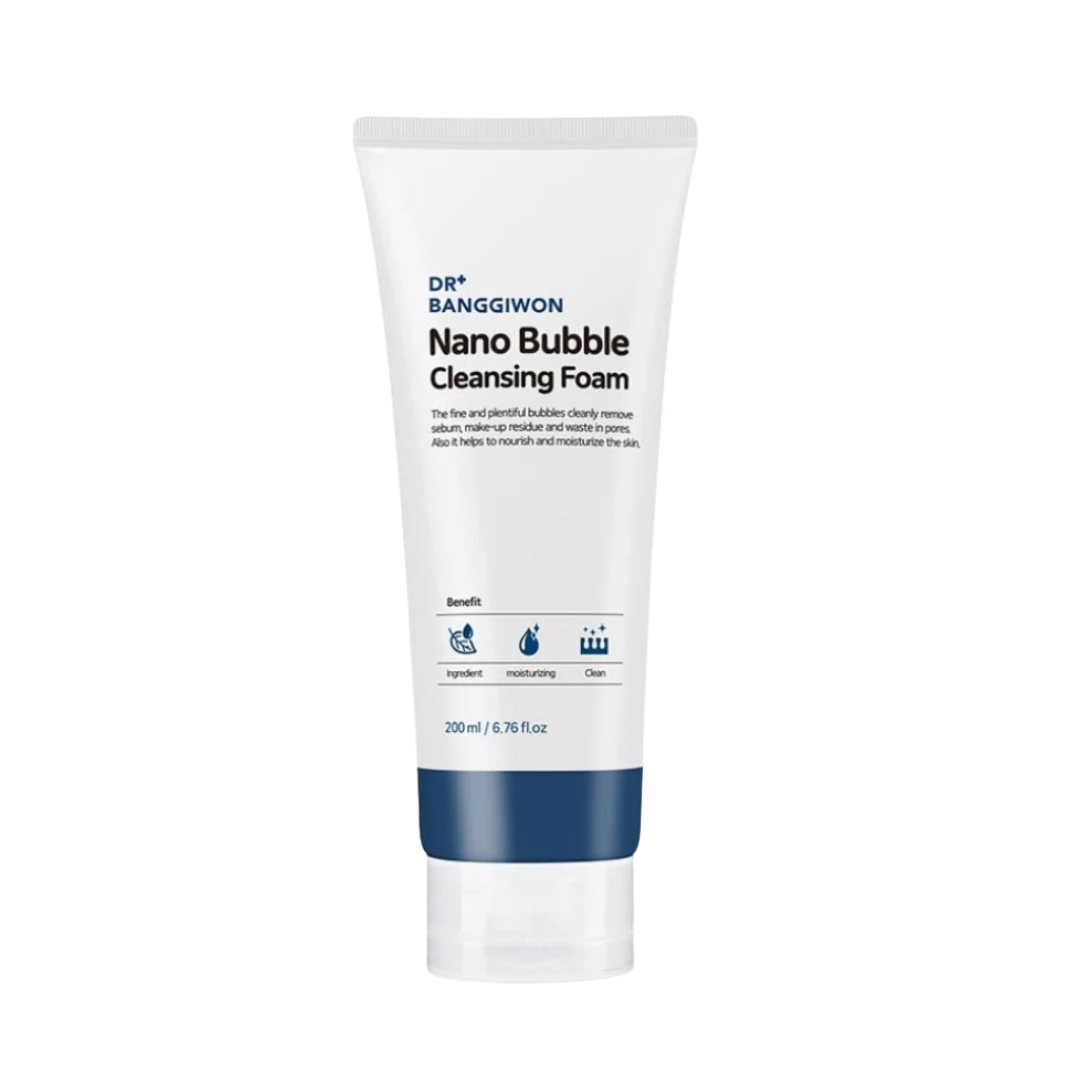 DR Banggiwon Nano Bubble Cleansing Foam facial cleanser tube 200 ml white tube with blue cap
