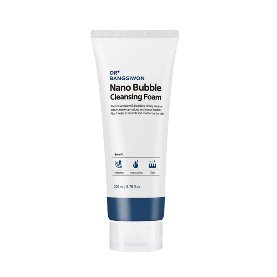 DR Banggiwon Nano Bubble Cleansing Foam facial cleanser tube 200 ml white tube with blue cap
