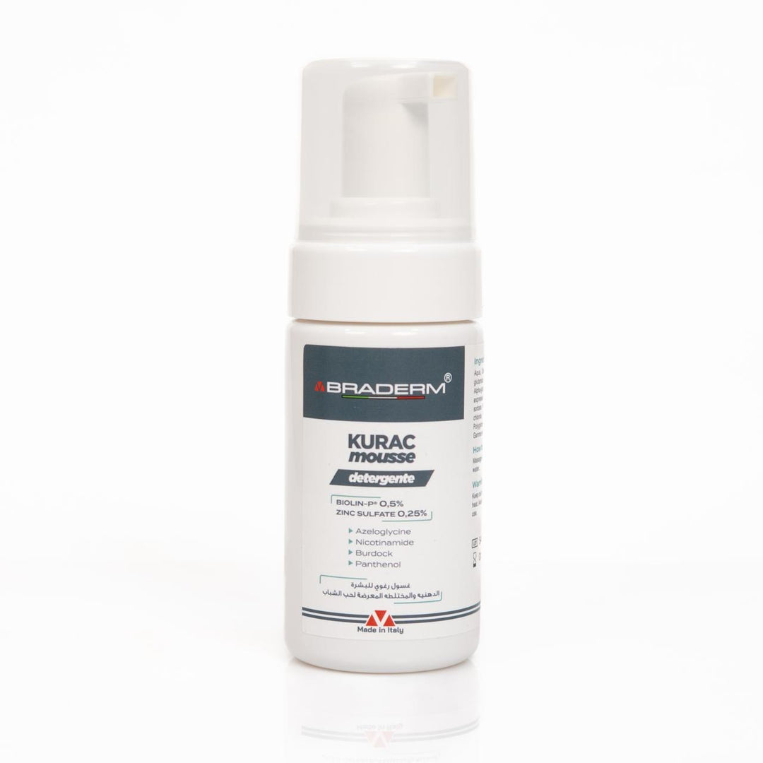 BRADERM Kurac Mousse Detergente - 100ml | براديرم موس رغوي  منظف للبشرة- 100مل