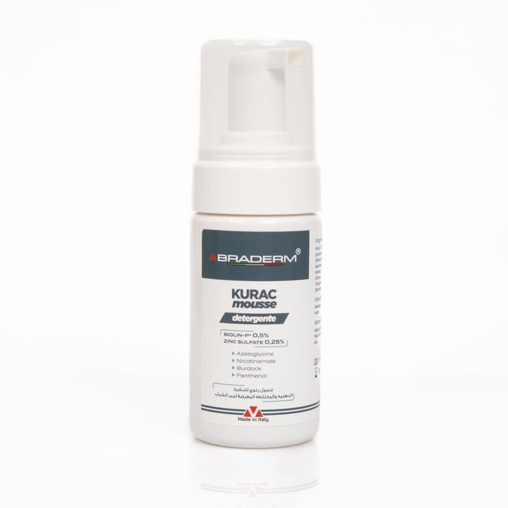BRADERM Kurac Mousse Detergente - 100ml | براديرم موس رغوي  منظف للبشرة- 100مل