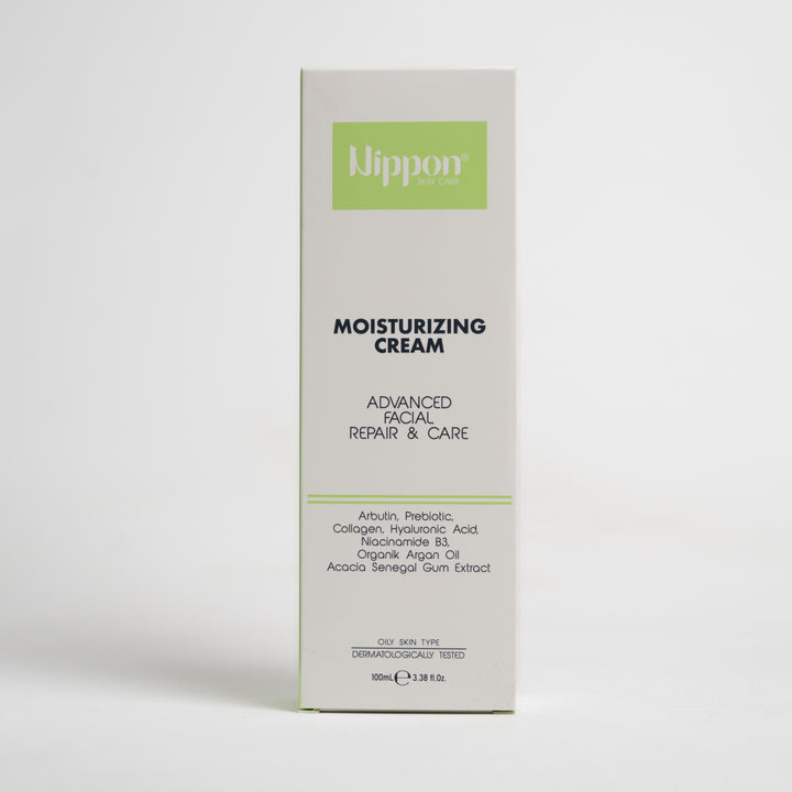 Nippon Moisturizing Cream Advanced Facial & Care Collagen Hyaluronic Acid Niacinamide B3 - 100ml | نيبون كريم ترطيب متقدم للعناية وإصلاح البشرة بالكولاجين وحمض الهيالورونيك ونياسيناميد  – 100 مل