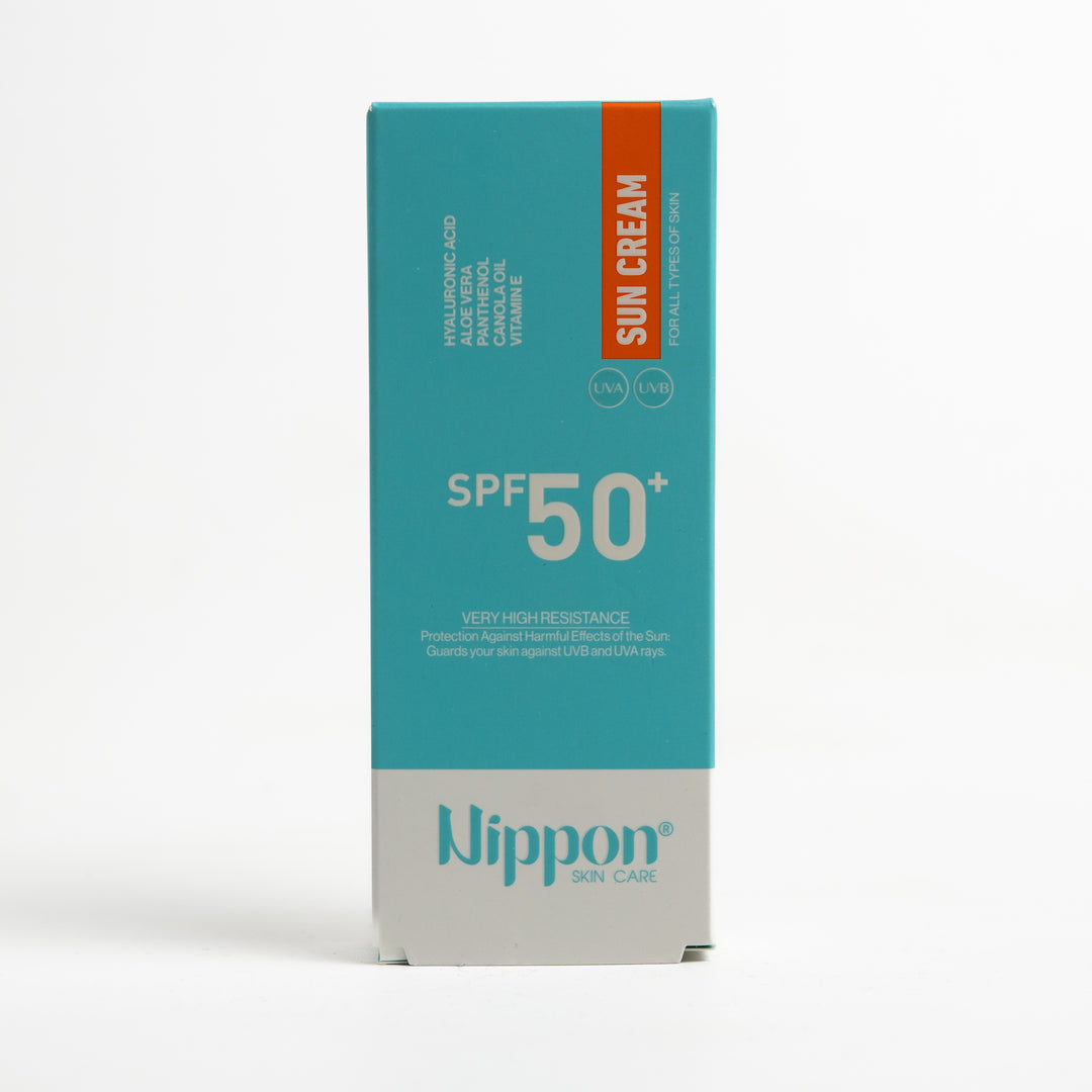 Nippon Sun Cream Spf50+ Hyaluronic Acid Aloe Vera - 50ml | نيبون كريم واقي شمسي spf50+ بالهيالورونيك اسيد و الالوفيرا - 50 مل