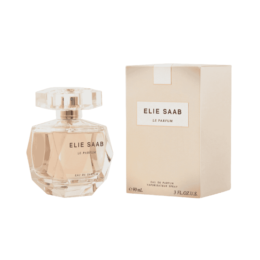 Elie Saab Le Parfum Eau de Parfum 90ml bottle with beige box and clear faceted cap
