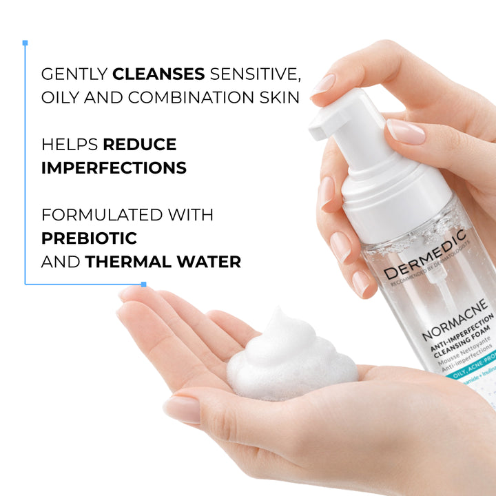 DERMEDIC NORMACNE cleansing face foam - 170ml | ديرمديك غسول رغوي للبشرة الدهنية المعرضة لحب الشباب - 170 مل