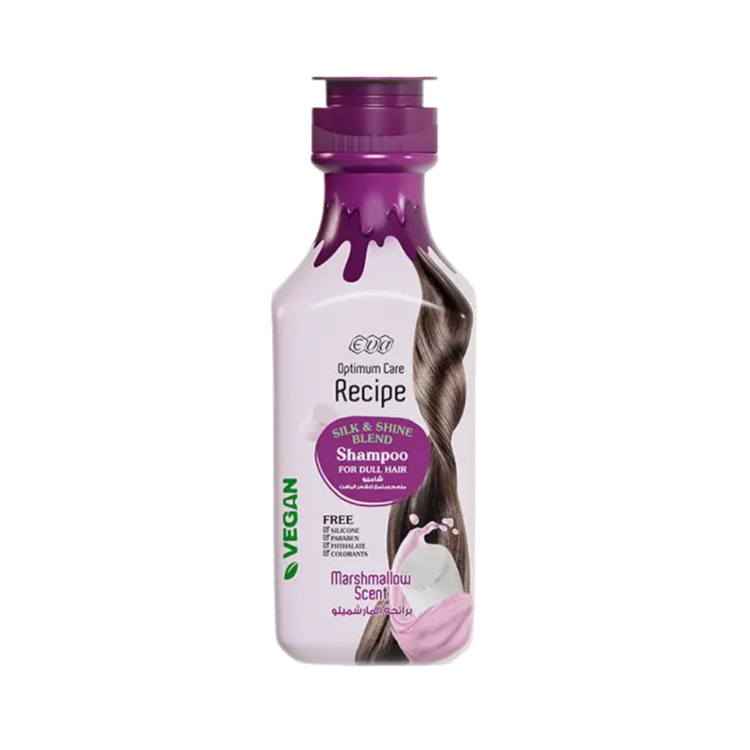 Eva Optimum Care Recipe Silk & Shine Shampoo marshmallow scent 350ml vegan bottle for dull hair
