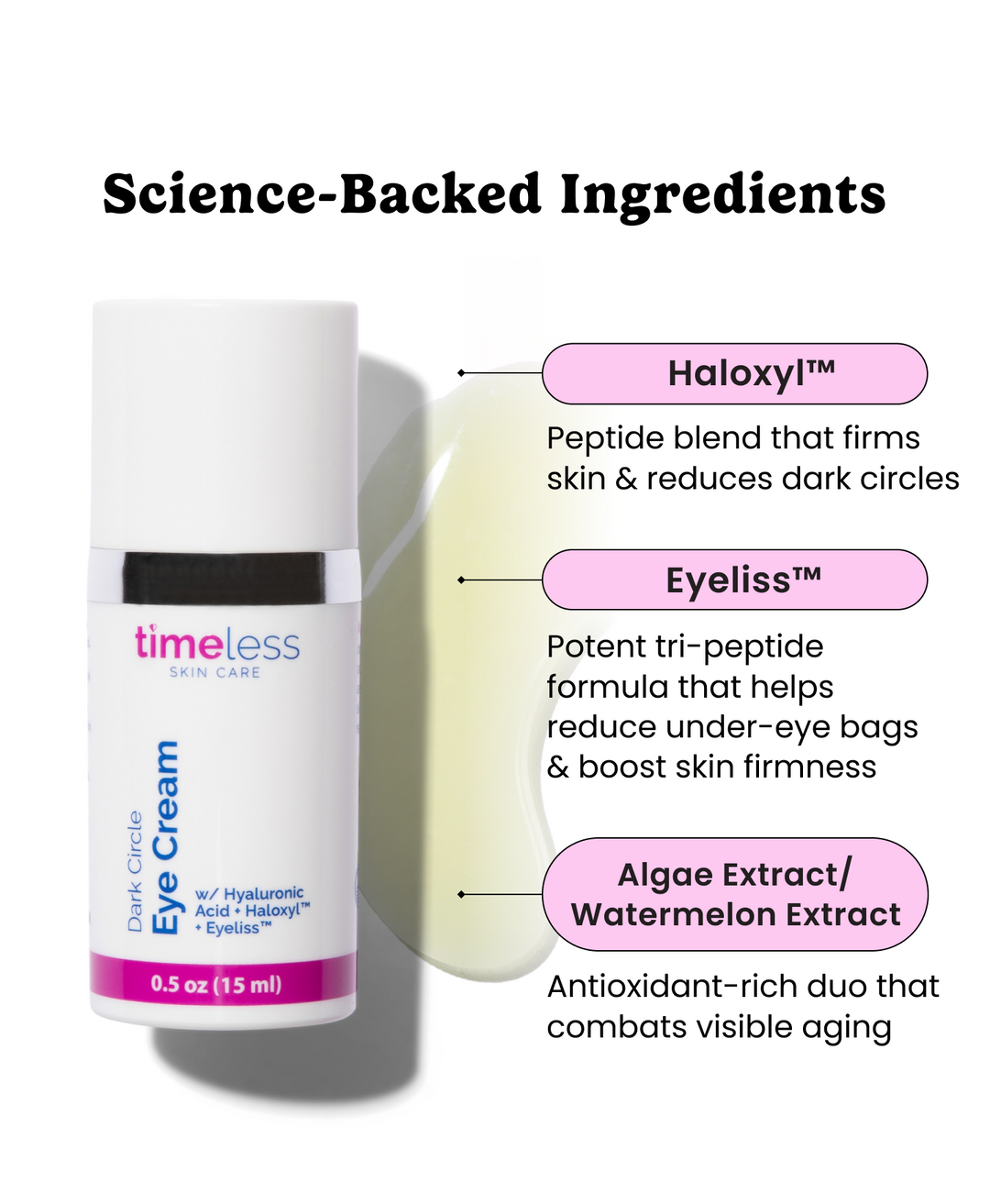 timeless Skin Care Dark Circle Eye Cream with Hyaluronic Acid + Haloxyl + Eyeliss - 15ml | تايم ليس كريم عين دوائر داكنة - 15مل #2